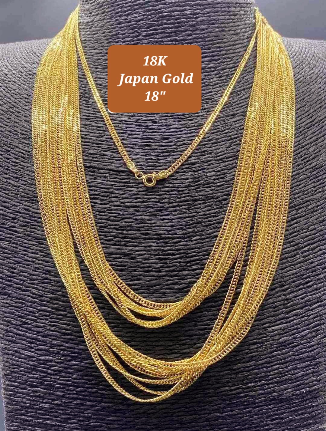 K18 Japan Gold 12 Cut Kihei Chain Necklace Mens Women's 24” long 3.5mm  14.9g | eBay